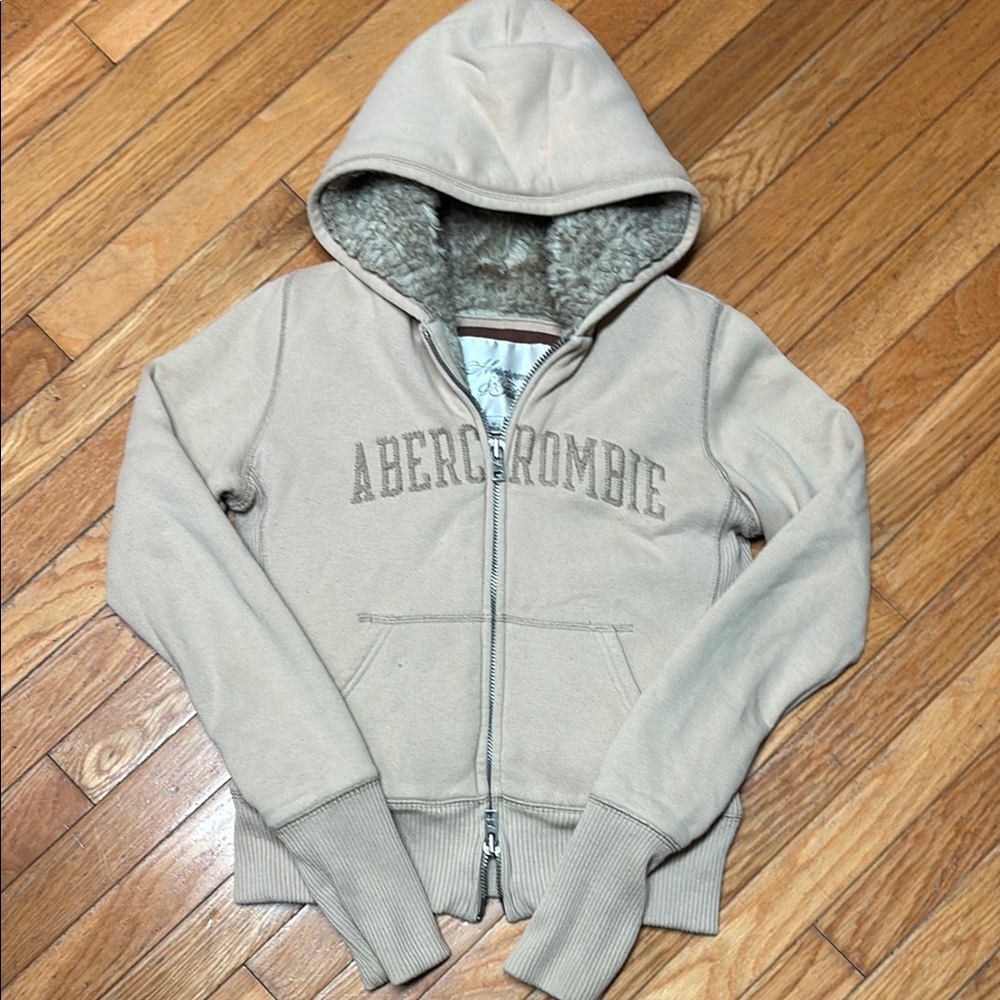 Abercrombie & Fitch Tan Jacket with Ribbed Cuffs